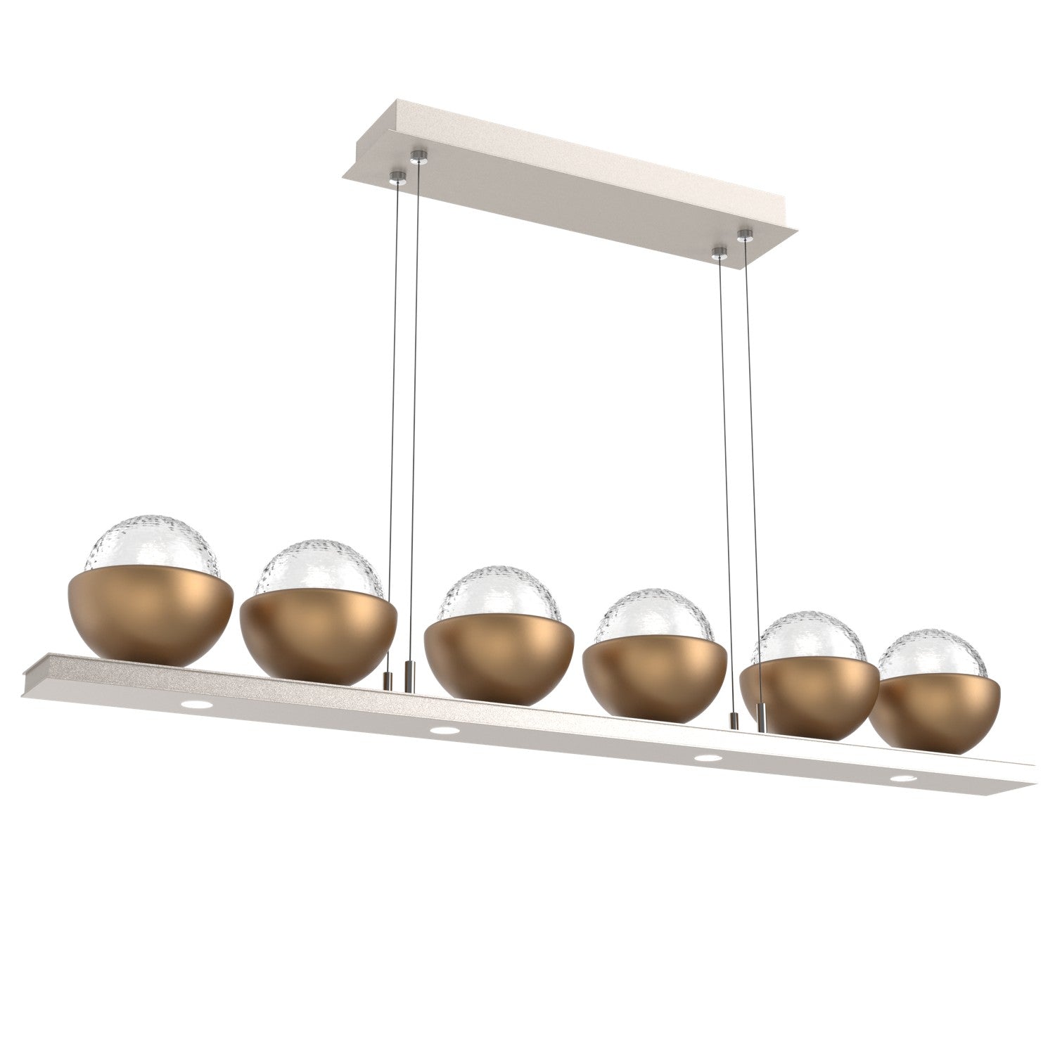 Hammerton Studio - PLB0093-0B-BS-C-CA1-L1-NB - LED Linear Suspension - Cabochon - Beige Silver