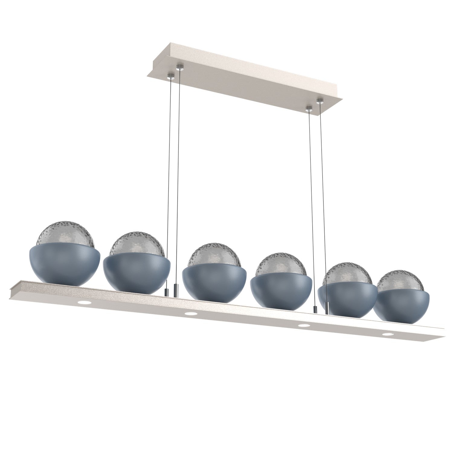 Hammerton Studio - PLB0093-0B-BS-S-CA1-L1-BU - LED Linear Suspension - Cabochon - Beige Silver
