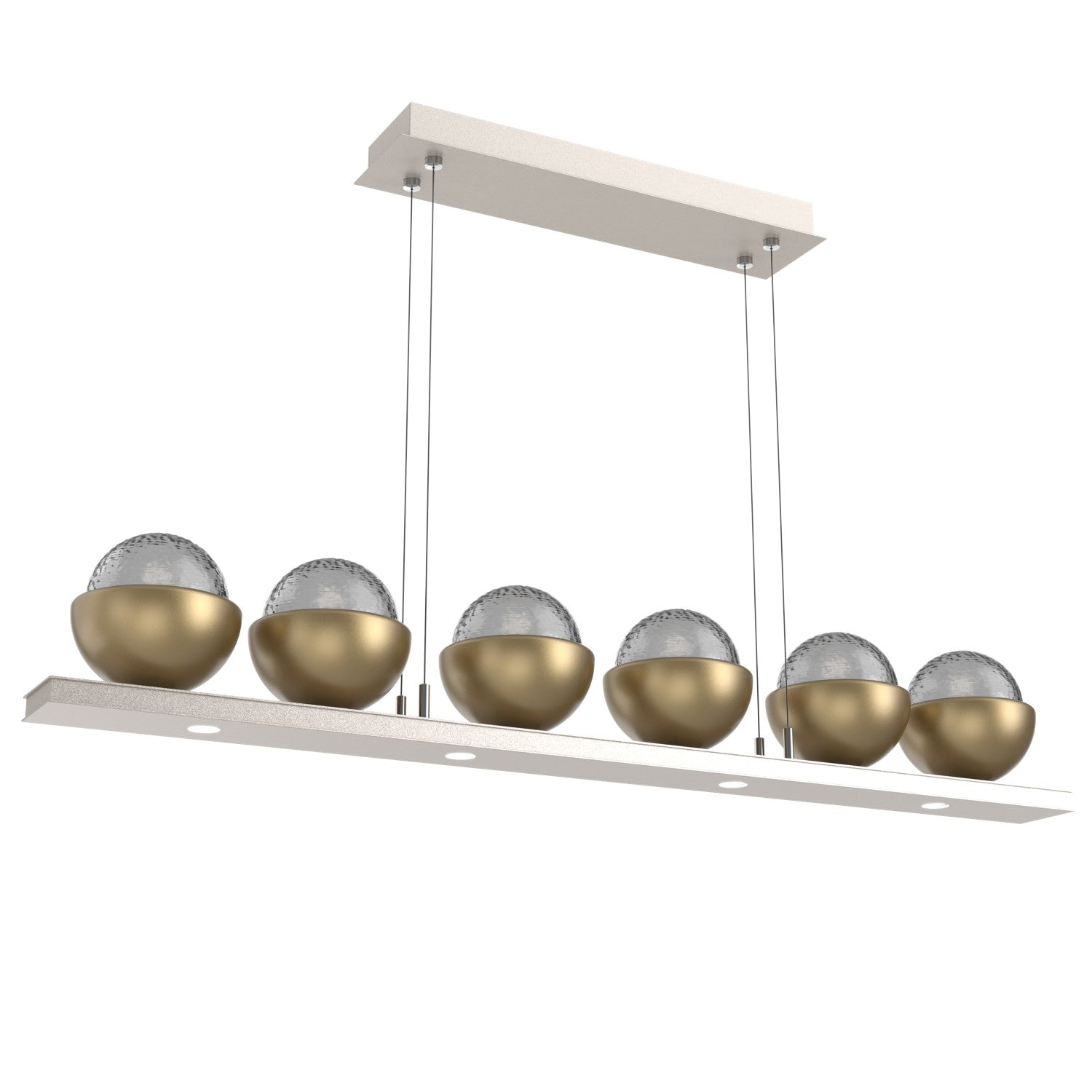 Hammerton Studio - PLB0093-0B-BS-S-CA1-L3-GB - LED Linear Suspension - Cabochon - Beige Silver