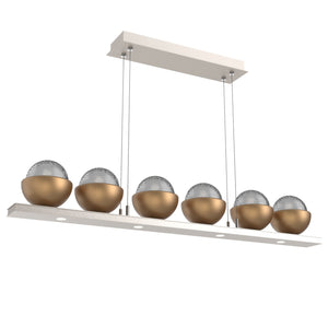 Hammerton Studio - PLB0093-0B-BS-S-CA1-L3-NB - LED Linear Suspension - Cabochon - Beige Silver