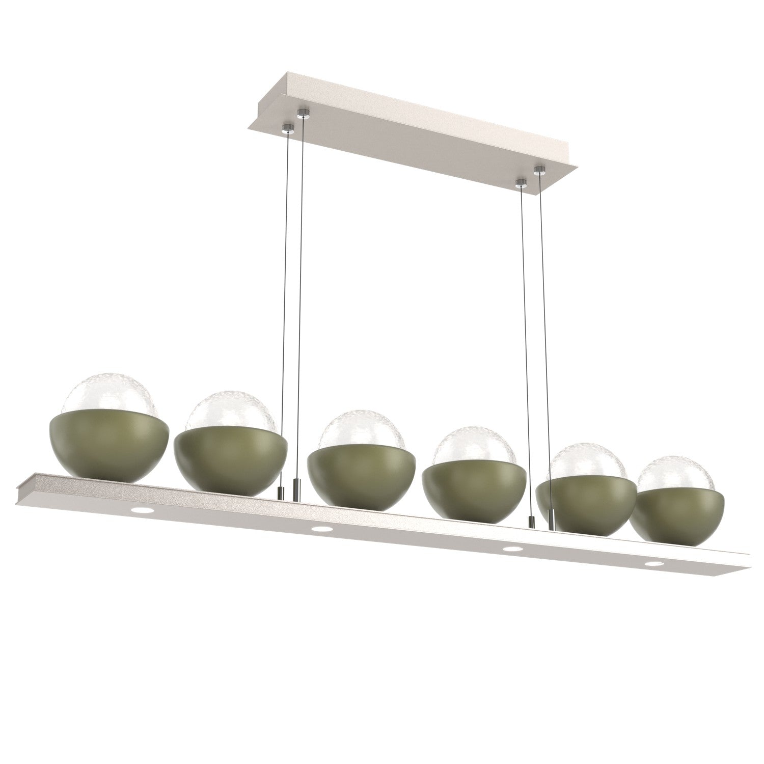 Hammerton Studio - PLB0093-0B-BS-WL-CA1-L3-GE - LED Linear Suspension - Cabochon - Beige Silver