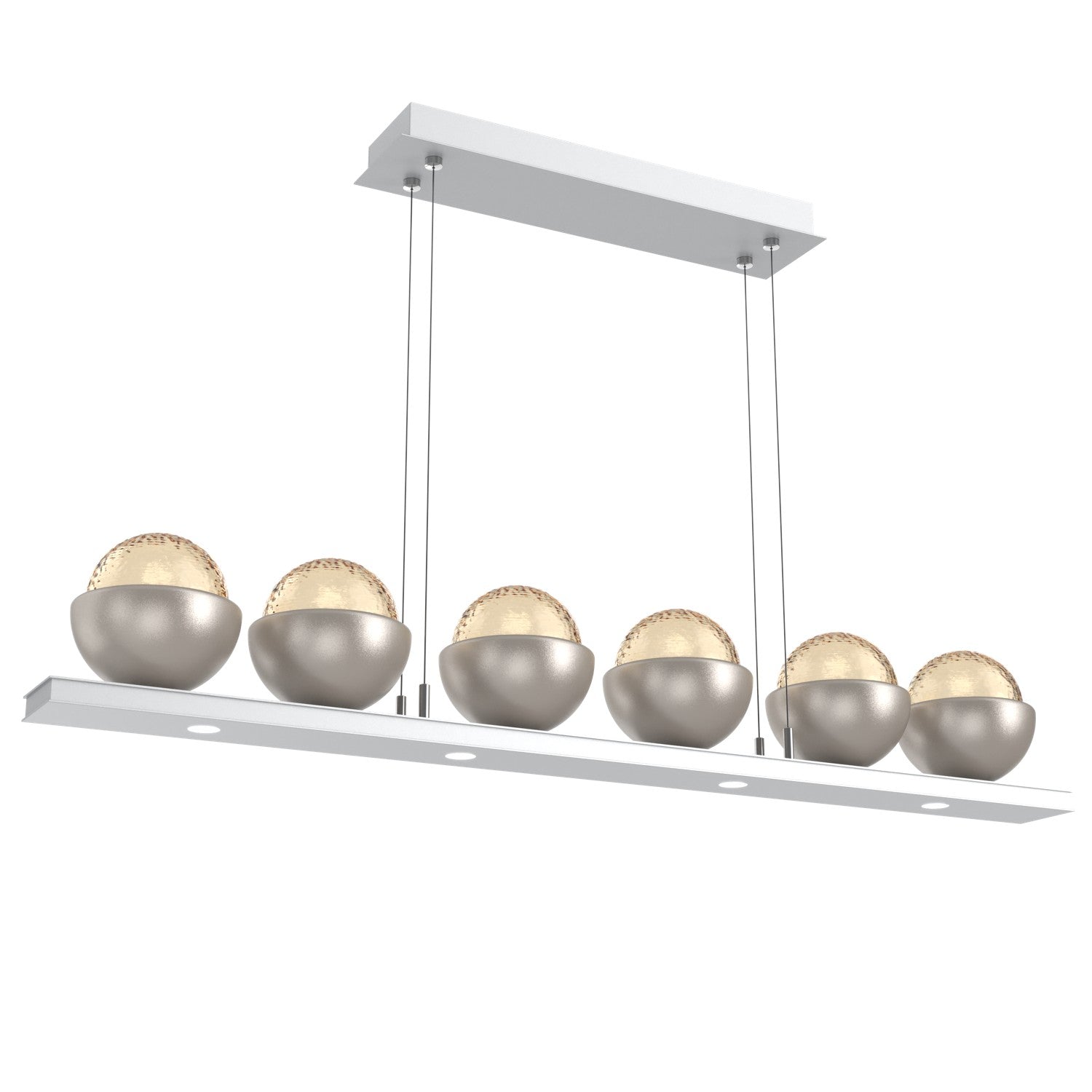 Hammerton Studio - PLB0093-0B-CS-A-CA1-L1-BS - LED Linear Suspension - Cabochon - Classic Silver