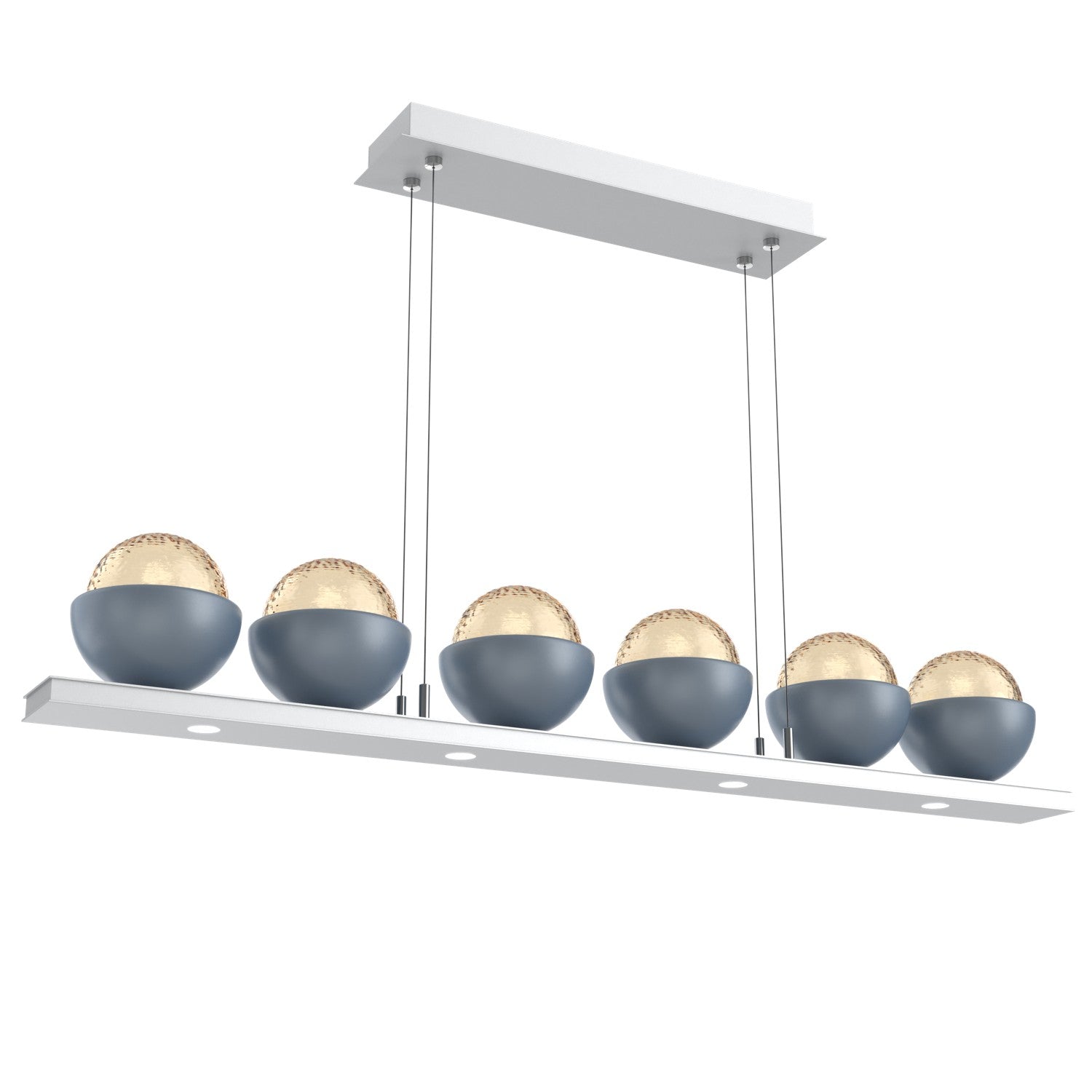 Hammerton Studio - PLB0093-0B-CS-A-CA1-L1-BU - LED Linear Suspension - Cabochon - Classic Silver