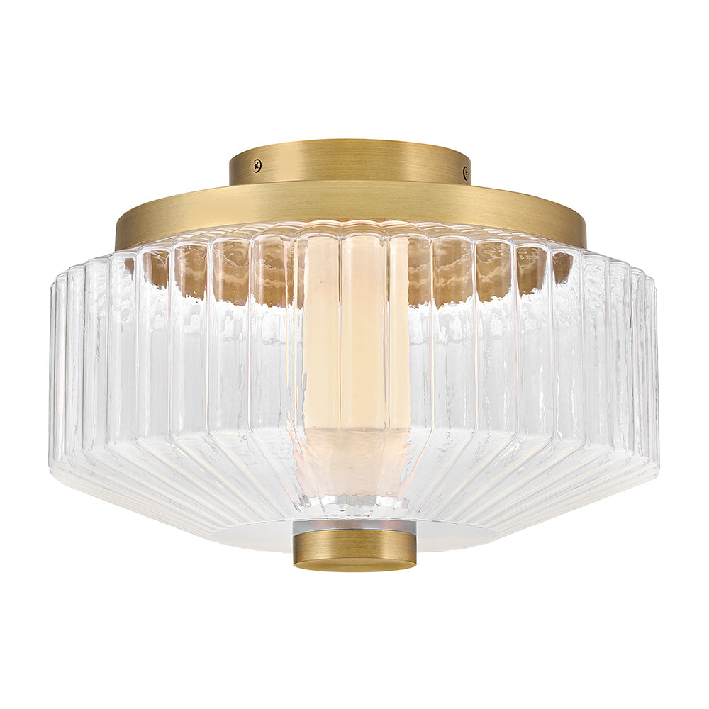 Fredrick Ramond - FR41463LCB - LED Flush Mount - Reign - Lacquered Brass