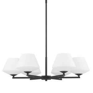 Hunter - 48096 - Six Light Chandelier - Celestial Valley - Matte Black