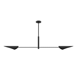 Hunter - 48142 - Two Light Linear Chandelier - Merian - Matte Black