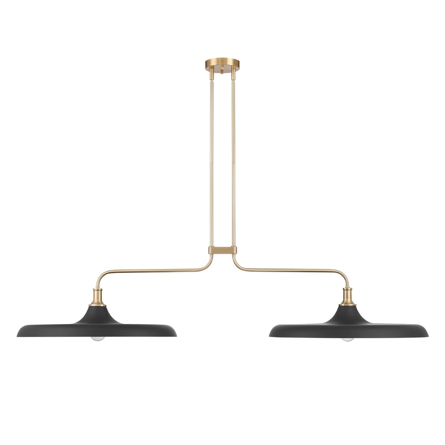 Hunter - 48150 - Two Light Linear Chandelier - Moriso - Matte Black