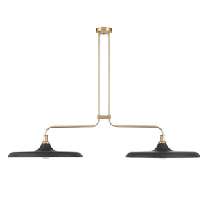 Hunter - 48150 - Two Light Linear Chandelier - Moriso - Matte Black