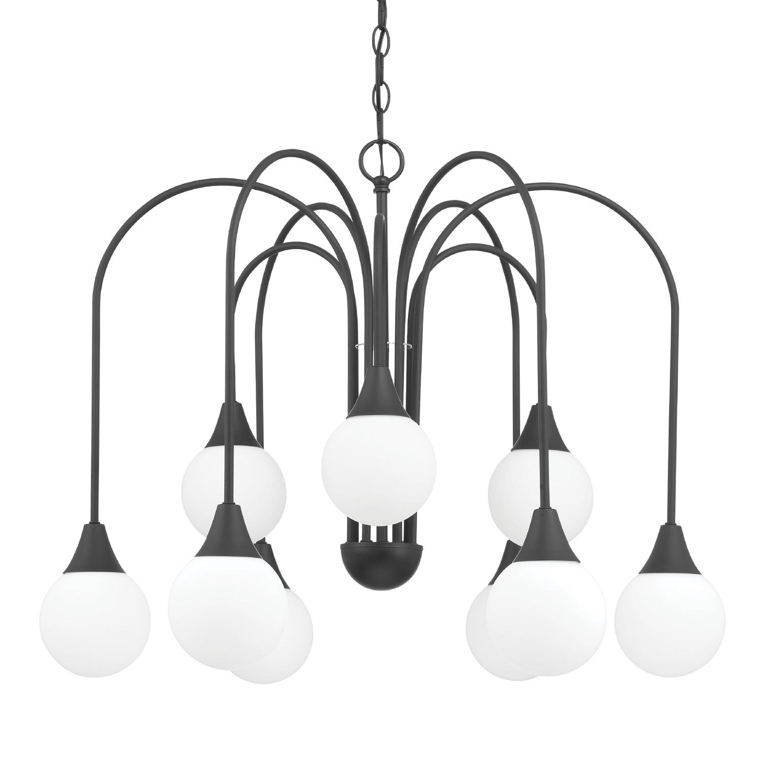 Hunter - 48199 - Nine Light Chandelier - Valadon - Matte Black