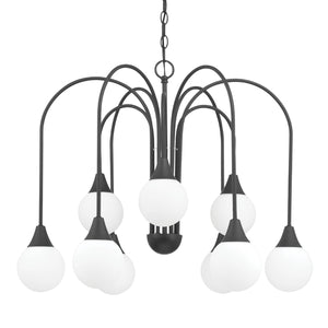 Hunter - 48199 - Nine Light Chandelier - Valadon - Matte Black