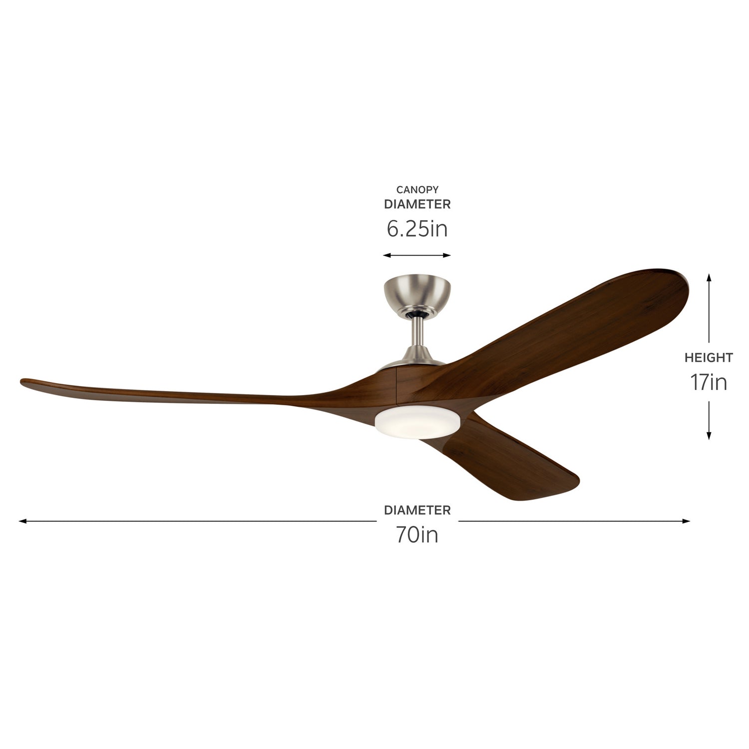 Kichler - 310570NI - 70"Ceiling Fan - Mylo - Painted Brushed Nickel