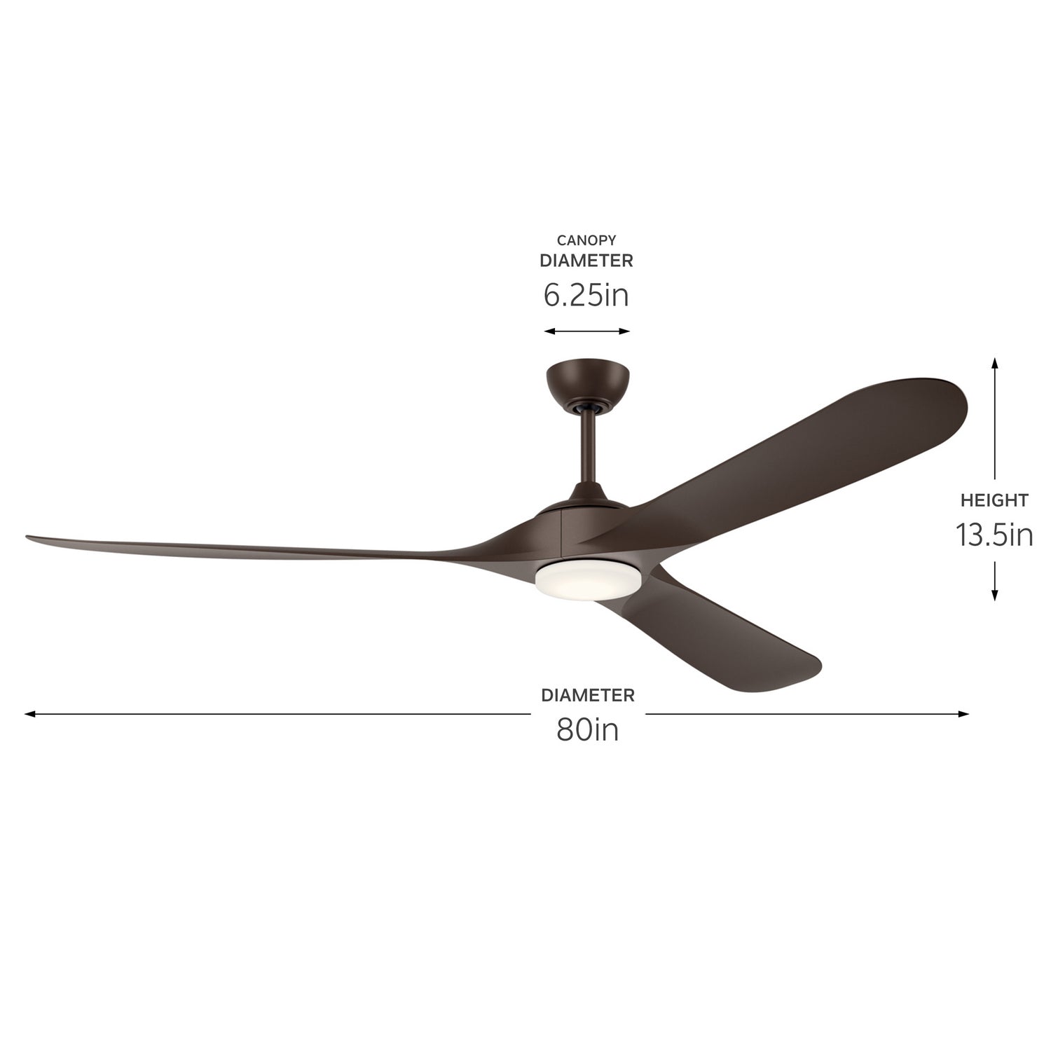 Kichler - 310680SNB - 80"Ceiling Fan - Mylo - Satin Natural Bronze