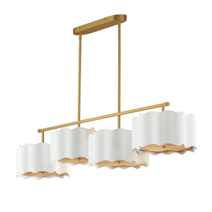 Studio M - SM73884WTGLD - LED Linear Pendant - Curtain Call - White/Gold