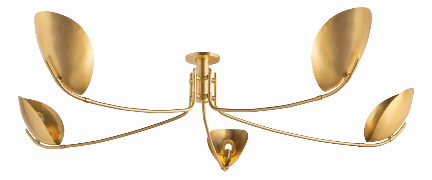 Hudson Valley - 1755-AGB - Five Light Semi Flush Mount - Avondale - Aged Brass