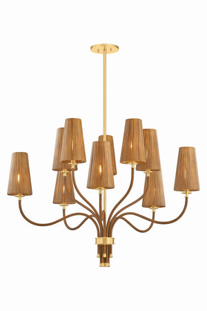 Hudson Valley - 1640-AGB - Ten Light Chandelier - Atwood - Aged Brass