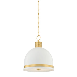 Hudson Valley - 2132-AGB/SWH - Two Light Pendant - Briscoe - Aged Brass