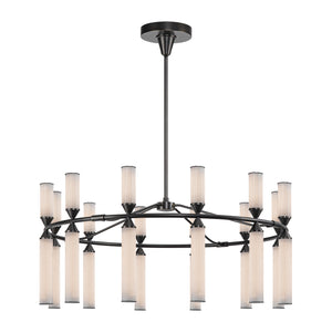 Alora - CH348038UBFR-UNV - LED Chandelier - Edwin - Urban Bronze/Frosted Ribbed Glass