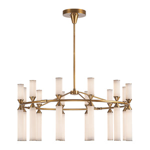 Alora - CH348038VBFR-UNV - LED Chandelier - Edwin - Vintage Brass/Frosted Ribbed Glass