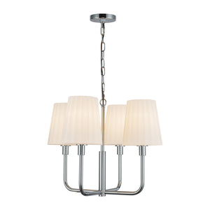 Alora - CH628423CHOP - Four Light Chandelier - Plisse - Chrome/Opal Matte Glass
