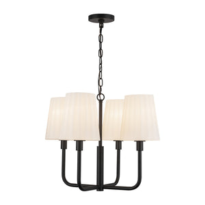 Alora - CH628423MBOP - Four Light Chandelier - Plisse - Matte Black/Opal Matte Glass