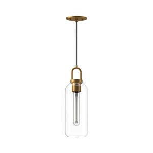 Alora - PD401505AGCL - One Light Pendant - Soji - Aged Gold/Clear Glass