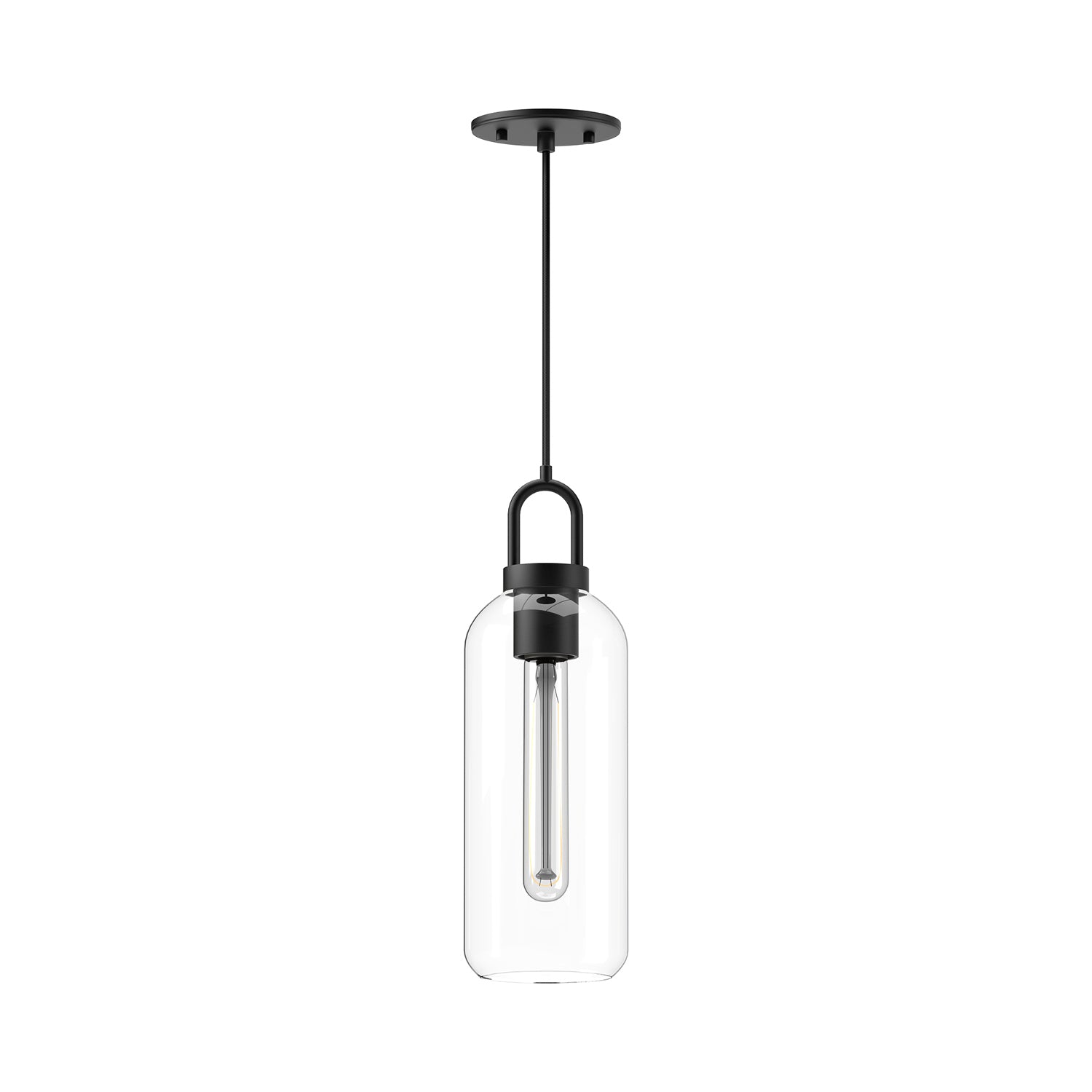 Alora - PD401505MBCL - One Light Pendant - Soji - Clear Glass/Matte Black