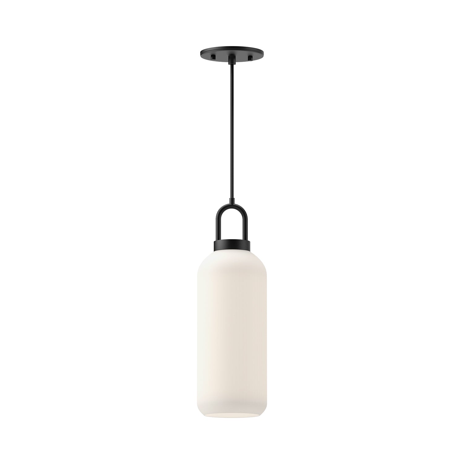 Alora - PD401505MBOP - One Light Pendant - Soji - Matte Black/Opal Matte Glass