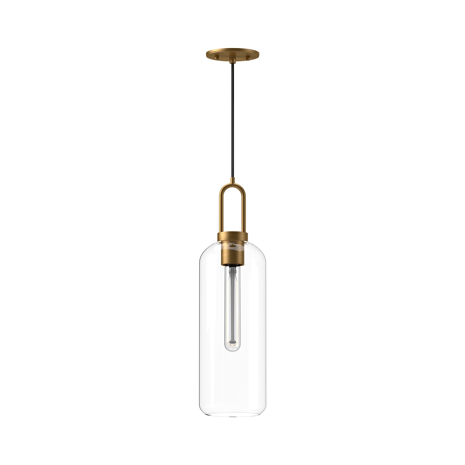 Alora - PD401606AGCL - One Light Pendant - Soji - Aged Gold/Clear Glass