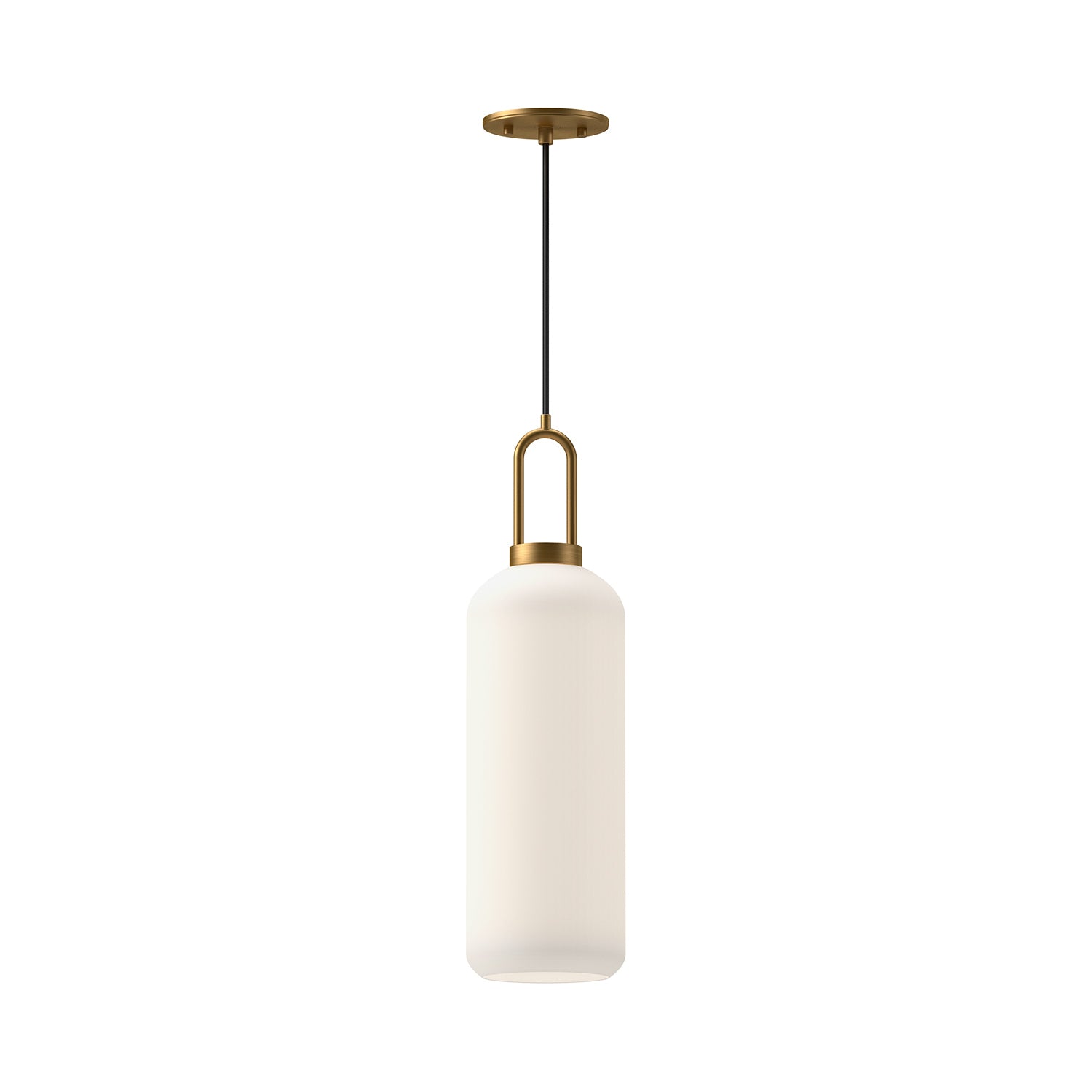 Alora - PD401606AGOP - One Light Pendant - Soji - Aged Gold/Opal Matte Glass