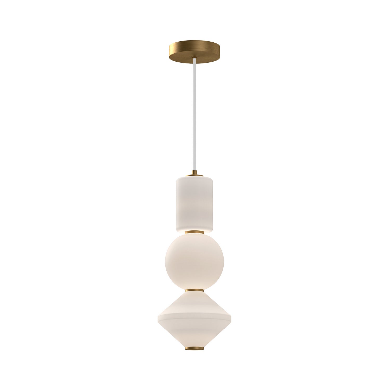 Alora - PD530341AGOP-UNV - LED Pendant - Bijou - Aged Gold/Opal Matte Glass
