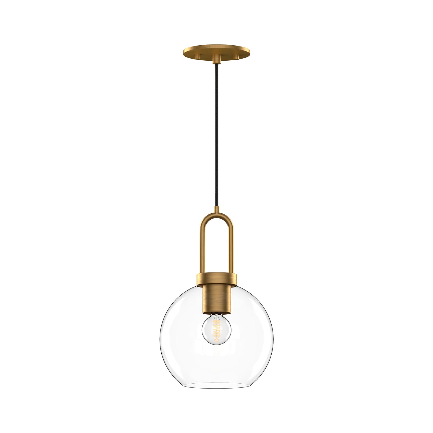 Alora - PD601608AGCL - One Light Pendant - Soji - Aged Gold/Clear Glass
