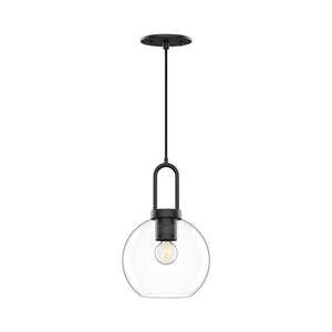 Alora - PD601608MBCL - One Light Pendant - Soji - Clear Glass/Matte Black