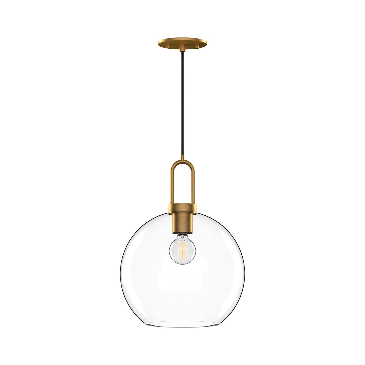 Alora - PD601710AGCL - One Light Pendant - Soji - Aged Gold/Clear Glass