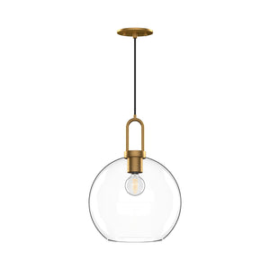 Alora - PD601710AGCL - One Light Pendant - Soji - Aged Gold/Clear Glass
