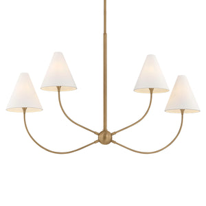 Troy Lighting - F1948-PBR - Four Light Linear Pendant - Evermore - Patina Brass