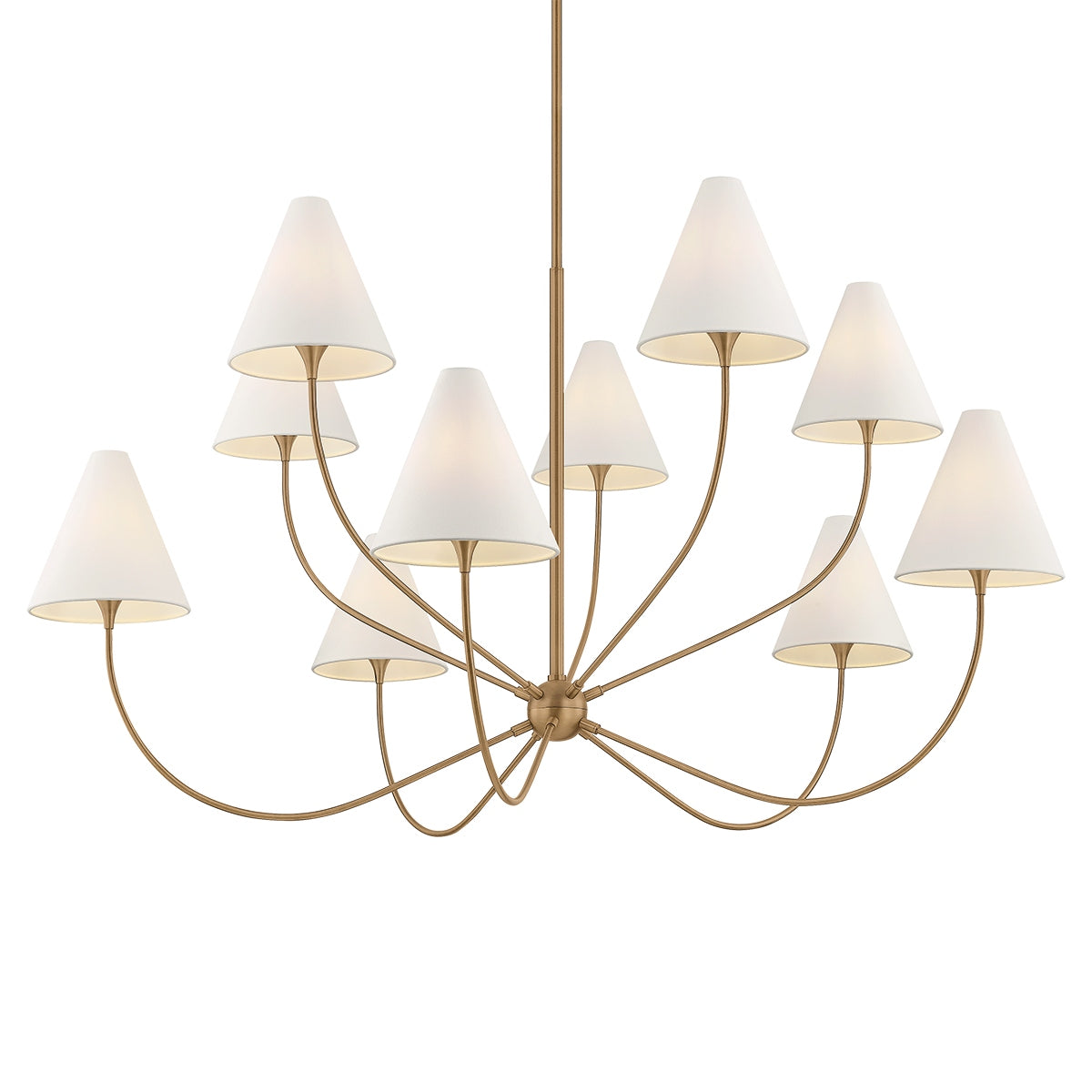 Troy Lighting - F1960-PBR - Ten Light Chandelier - Evermore - Patina Brass
