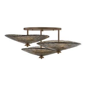 Corbett Lighting - 559-36-OWB - Nine Light Semi Flush Mount - Alba - Old World Brass