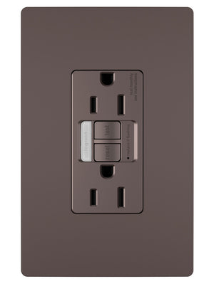 Legrand - 1597NTLTRDBCC4 - Tamper-Resistant 15A Duplex Self-Test GFCI Receptacles with SafeLock Protection and Night Light - radiant - Dark Bronze