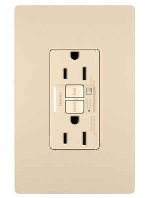 Legrand - 1597TRAI - Tamper-Resistant 15A Duplex Self-Test GFCI Receptacles with Audible Alarm and SafeLock Protection - radiant - Ivory