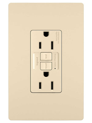 Legrand - 1597TRI - Tamper-Resistant 15A Duplex Self-Test GFCI Receptacles with SafeLock Protection - radiant - Ivory