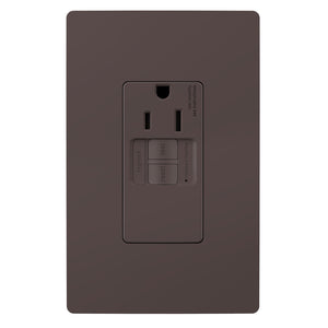 Legrand - 1597TRSGL - Tamper-Resistant 15A Simplex Self-Test GFCI Receptacles with SafeLock Protection - radiant - Brown