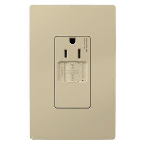 Legrand - 1597TRSGLI - Tamper-Resistant 15A Simplex Self-Test GFCI Receptacles with SafeLock Protection - radiant - Ivory