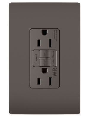 Legrand - 1597TRWR - Tamper-Resistant Weather-Resistant 15A Duplex Self-Test GFCI Receptacles with SafeLock Protection - radiant - Brown