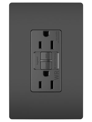 Legrand - 1597TRWRBK - Tamper-Resistant Weather-Resistant 15A Duplex Self-Test GFCI Receptacles with SafeLock Protection - radiant - Black