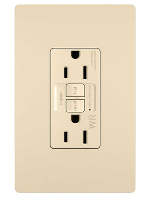 Legrand - 1597TRWRI - Tamper-Resistant Weather-Resistant 15A Duplex Self-Test GFCI Receptacles with SafeLock Protection - radiant - Ivory