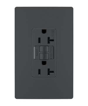 Legrand - 2097TRGCC4 - Tamper-Resistant 20A Duplex Self-Test GFCI Receptacle with SafeLock Protection - radiant - Graphite