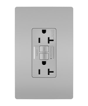 Legrand - 2097TRGRY - Tamper-Resistant 20A Duplex Self-Test GFCI Receptacle with SafeLock Protection - radiant - Gray