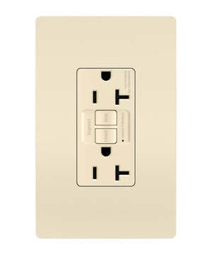 Legrand - 2097TRLA - Tamper-Resistant 20A Duplex Self-Test GFCI Receptacle with SafeLock Protection - radiant - Light Almond