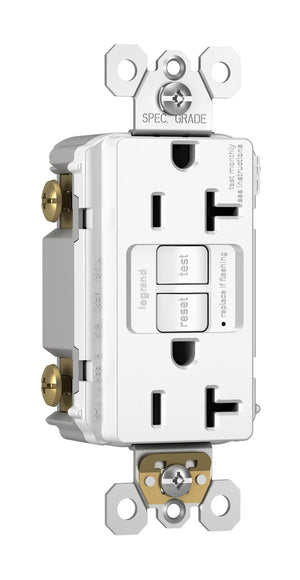 Legrand - 2097TRW - Tamper-Resistant 20A Duplex Self-Test GFCI Receptacle with SafeLock Protection - radiant - White