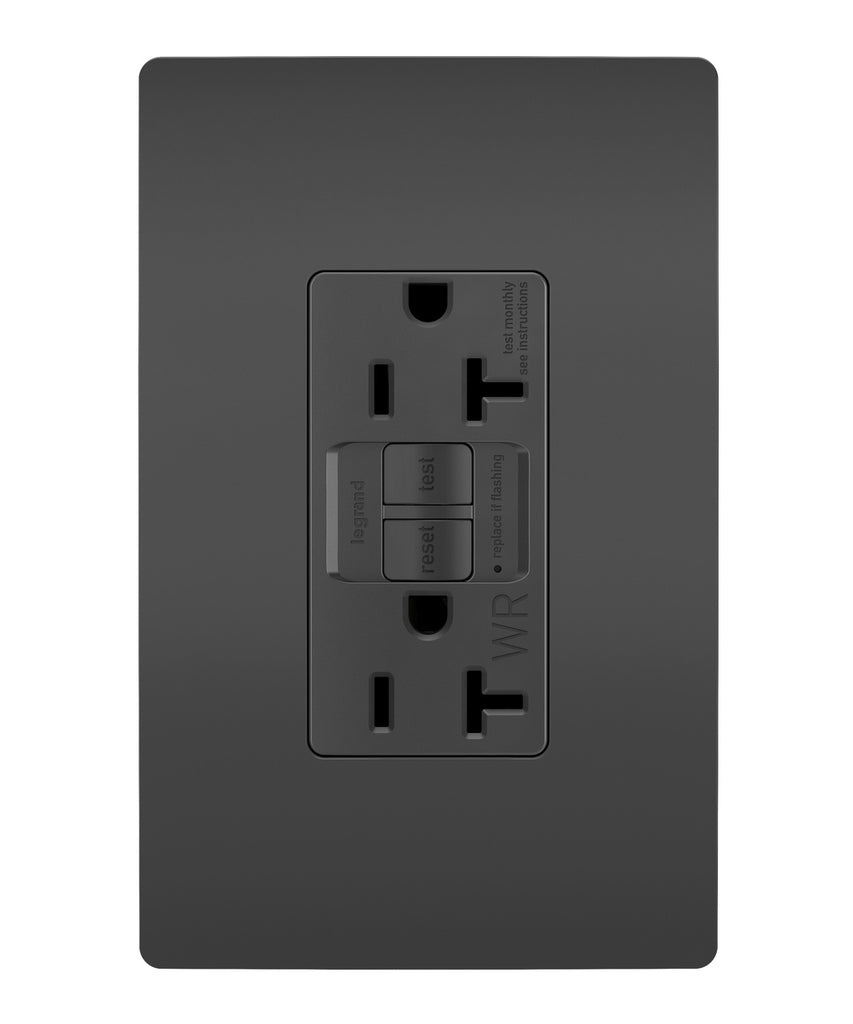Legrand - 2097TRWRBK - Tamper-Resistant Weather-Resistant 20A Duplex Self-Test GFCI Receptacles with SafeLock Protection - radiant - Black